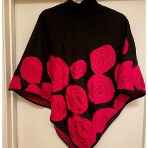 Talbots Rose Design Sweater/Poncho